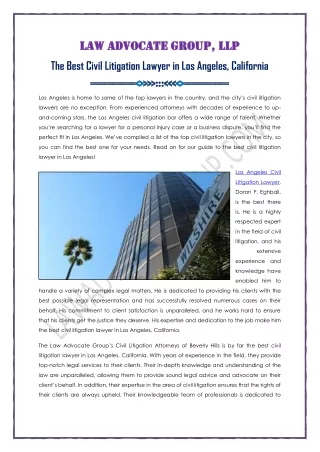 Civil Litigation Lawyer In Los Angeles