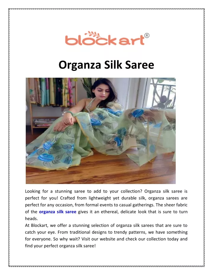 organza silk saree
