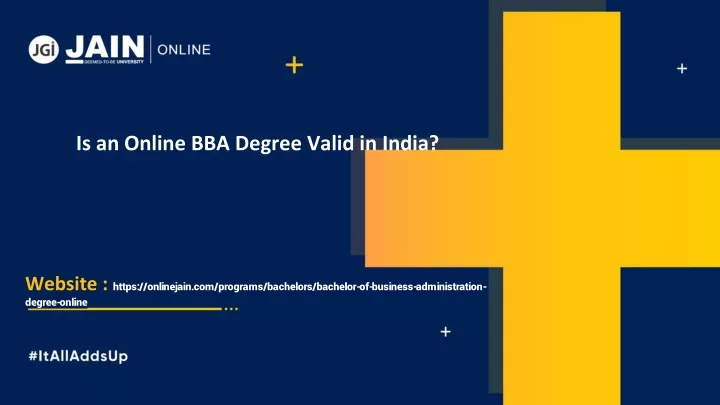 is an online bba degree valid in india