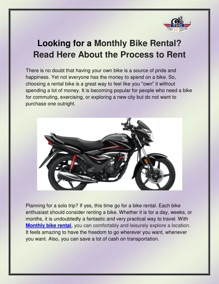 rent a bike monthly