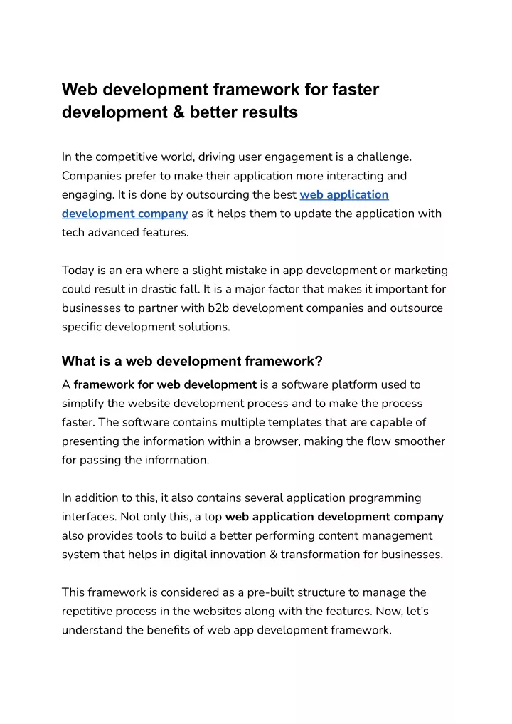 web development framework for faster development