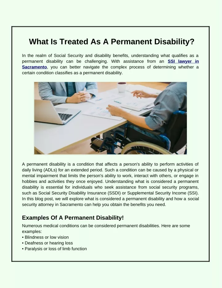 what is treated as a permanent disability