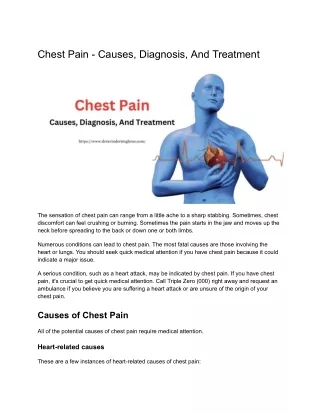 Chest Pain - Causes, Diagnosis, And Treatment