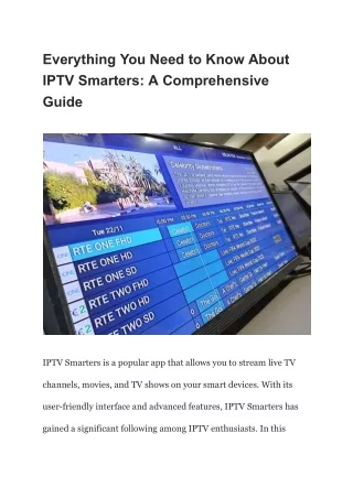 Everything You Need to Know About IPTV Smarters_ A Comprehensive Guide