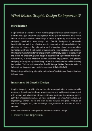 What Makes Graphic Design So Important?