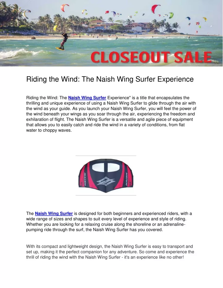 riding the wind the naish wing surfer experience