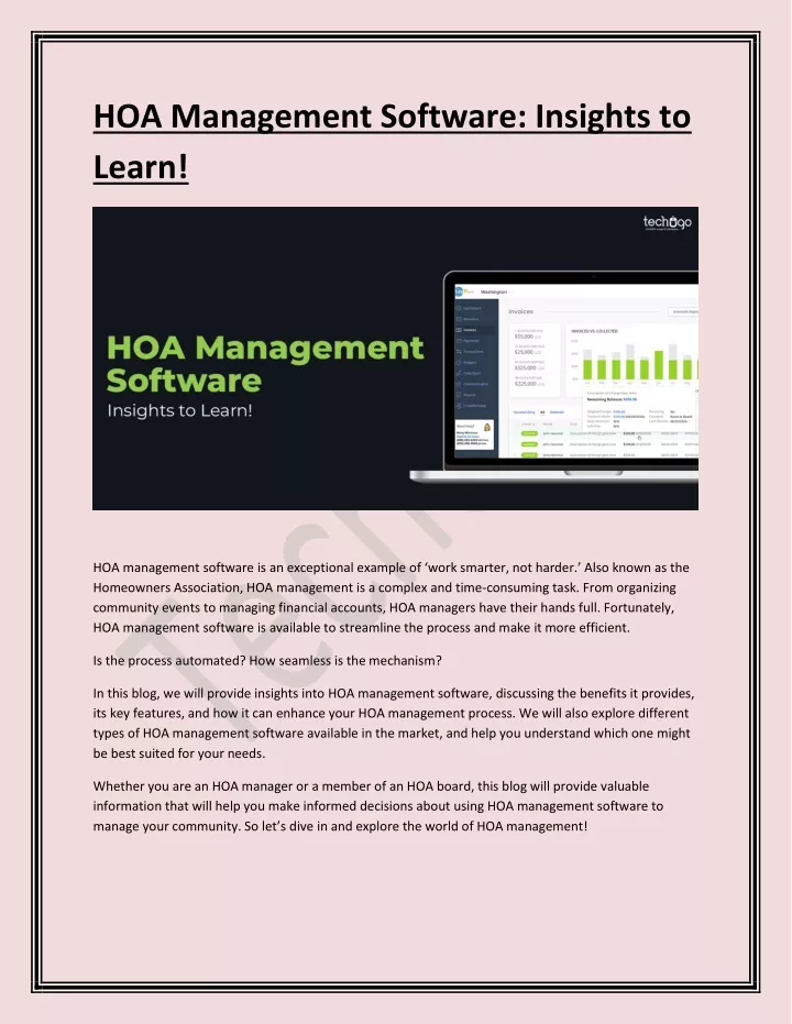 hoa management software insights to learn