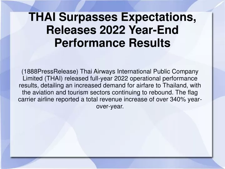 thai surpasses expectations releases 2022 year end performance results