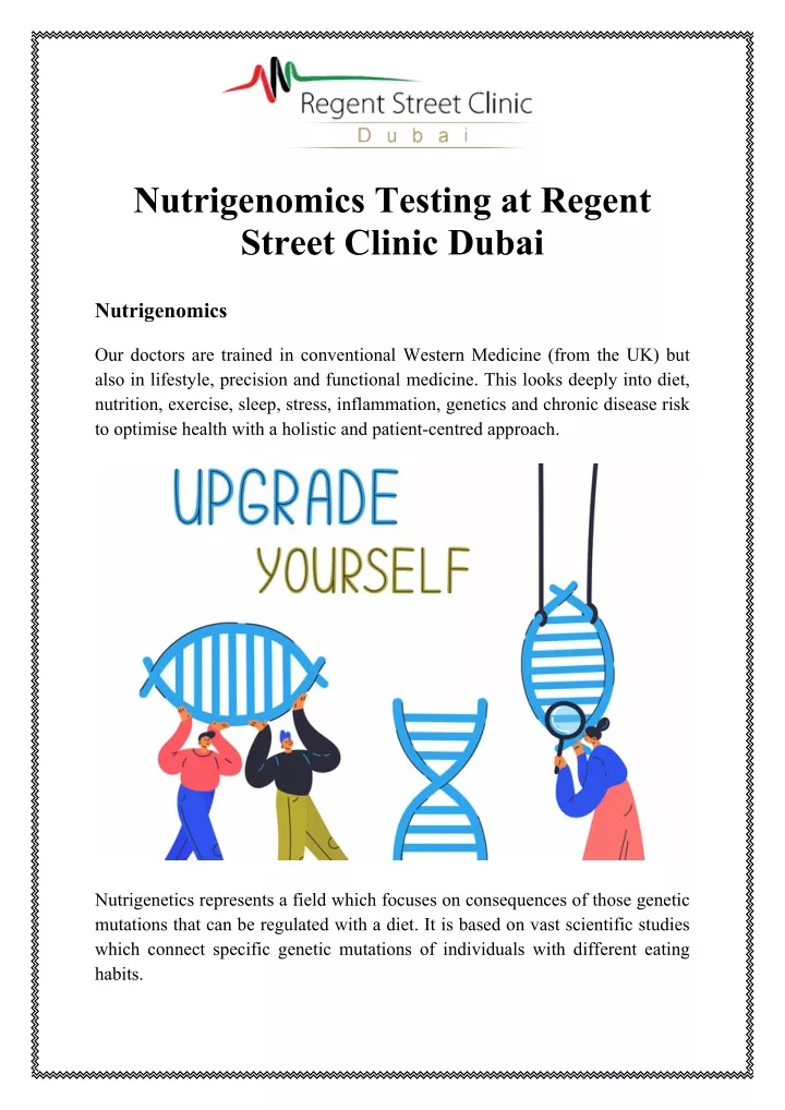 nutrigenomics testing at regent street clinic