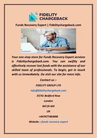Funds Recovery Expert  Fidelitychargeback com