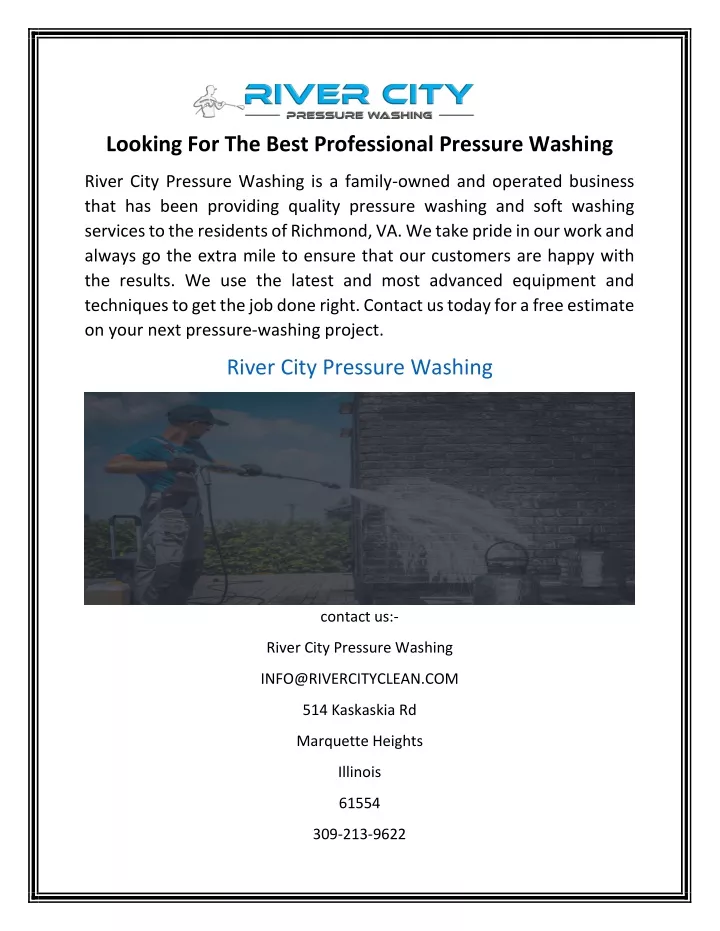 looking for the best professional pressure washing