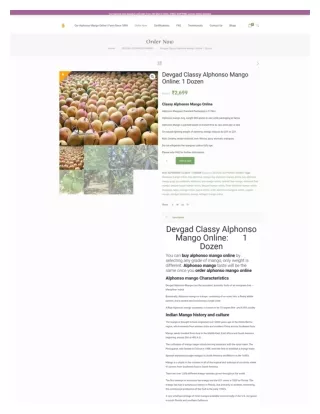 Order Devgad Hapus Mango Online For a Delicious Treat
