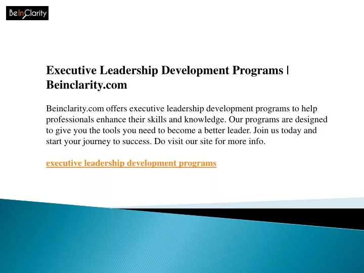 executive leadership development programs