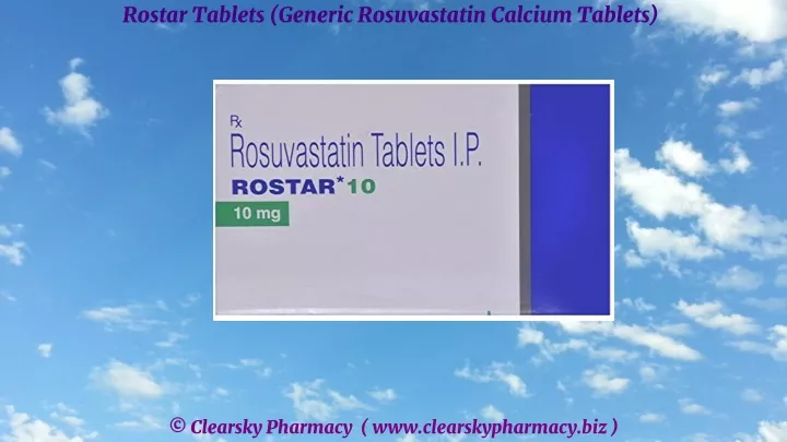 rostar tablets generic rosuvastatin calcium