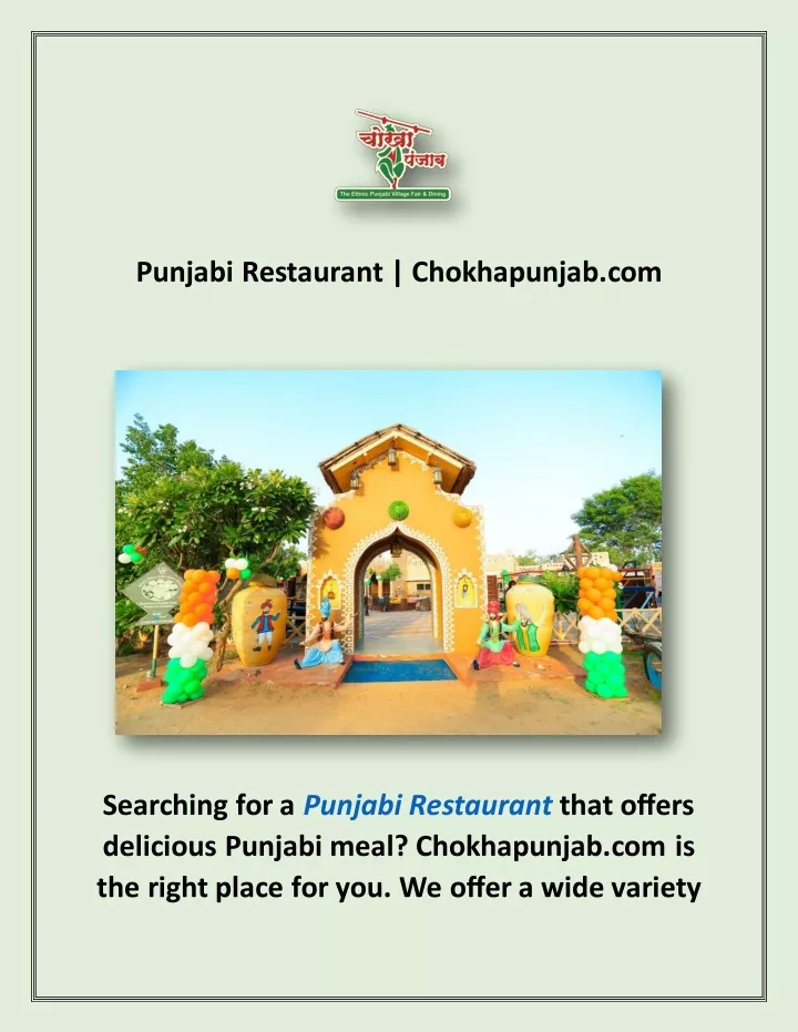 punjabi restaurant chokhapunjab com