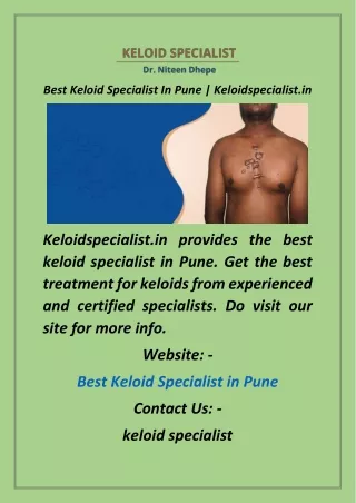 Best Keloid Specialist In Pune  Keloidspecialist.in