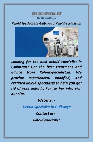 Keloid Specialist In Gulbarga  Keloidspecialist.in