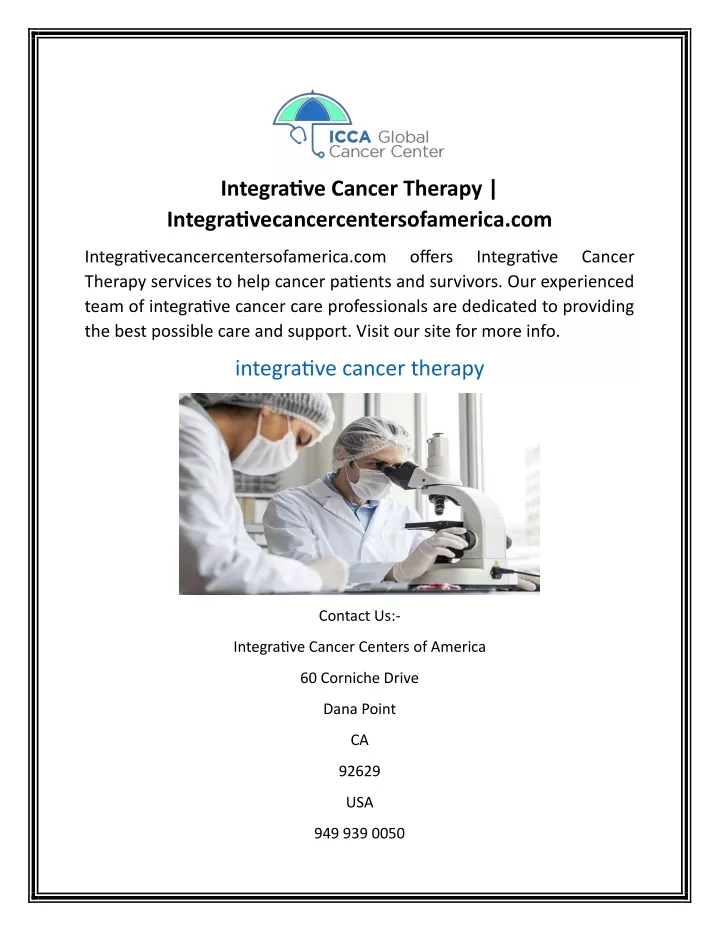 integrative cancer therapy