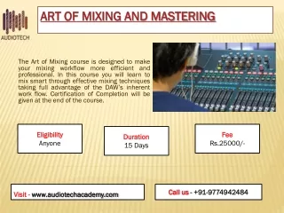 art of mixing and mastering