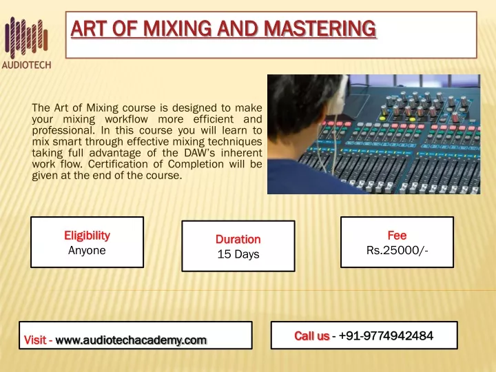 art of mixing and mastering