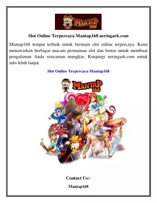 Slot Online Terpercaya Mantap168 | neringark.com
