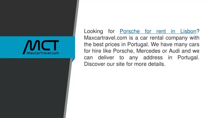 looking for porsche for rent in lisbon