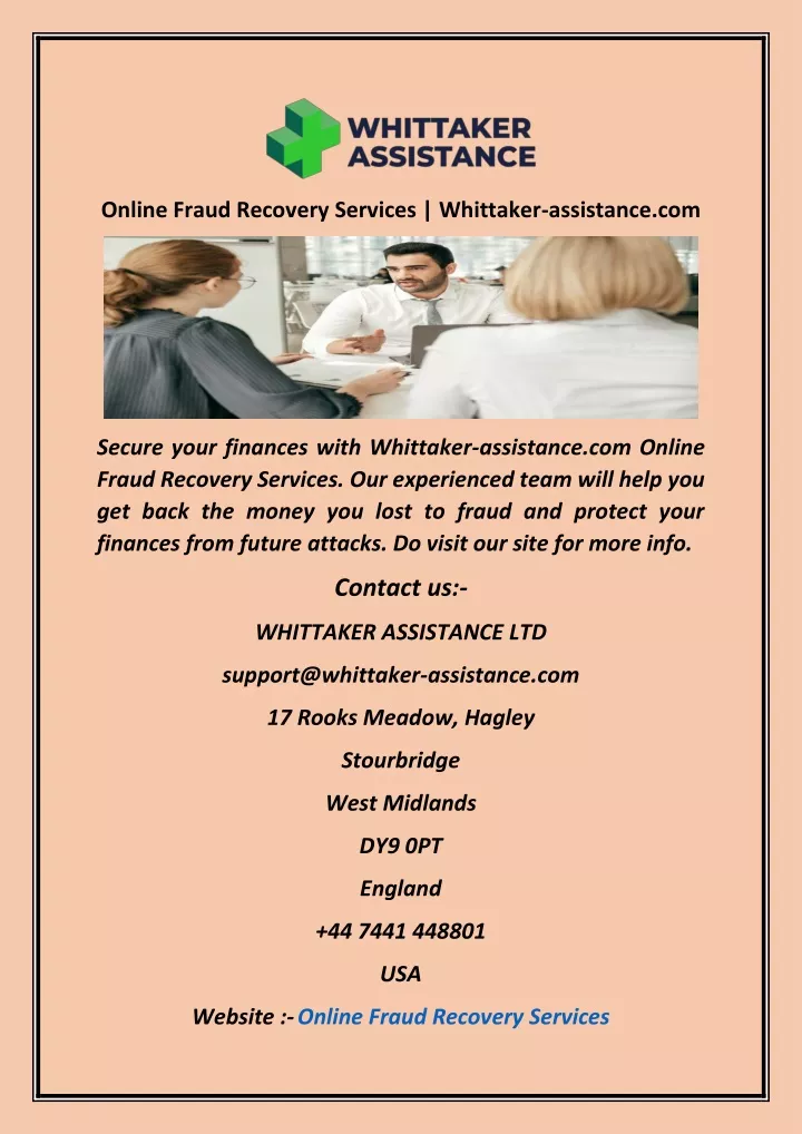 online fraud recovery services whittaker