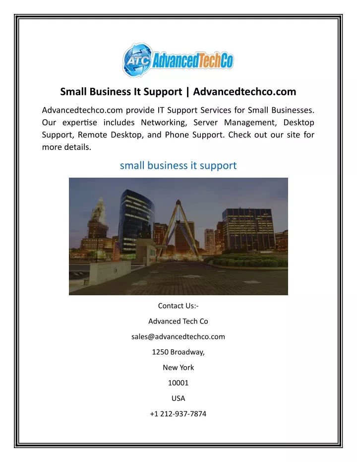 small business it support advancedtechco com
