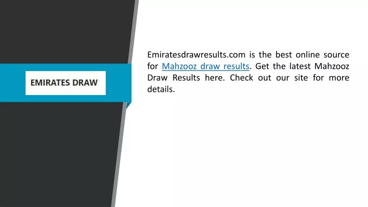 emiratesdrawresults com is the best online source