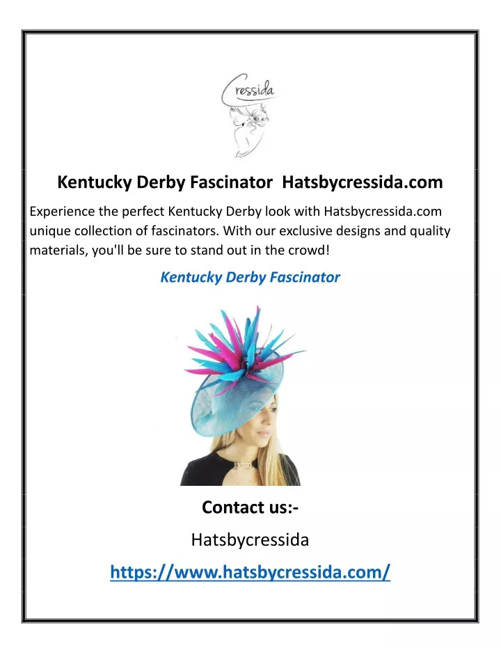 kentucky derby fascinator hatsbycressida com