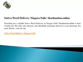 Sativa Weed Delivery Niagara Falls  Kushnation.online