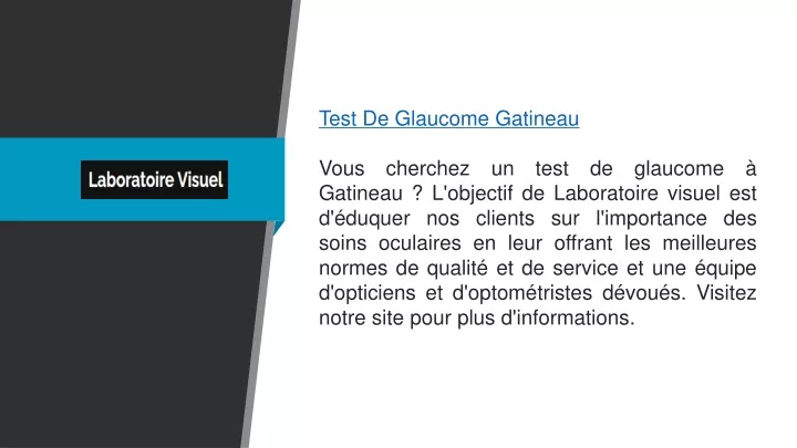 test de glaucome gatineau vous cherchez un test