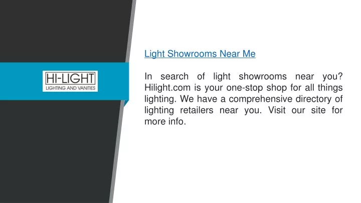 light showrooms near me in search of light