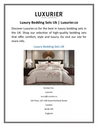 Luxury Bedding Sets Uk  Luxurier.co