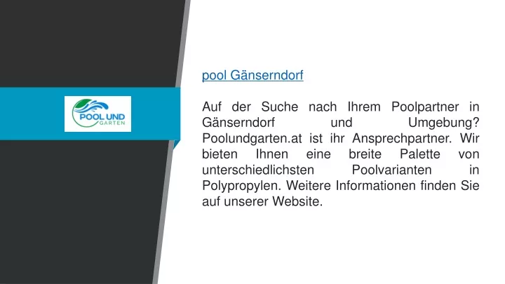 pool g nserndorf auf der suche nach ihrem