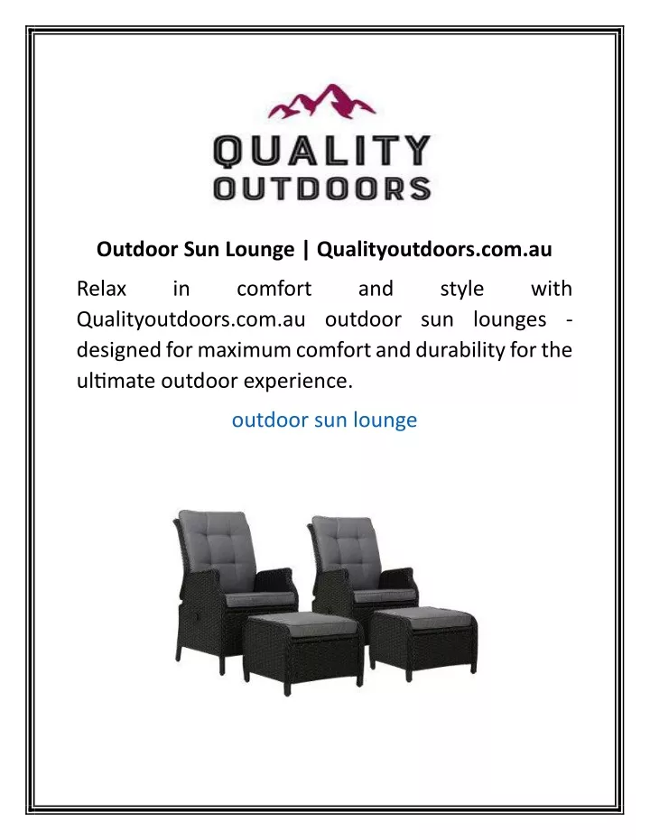 outdoor sun lounge qualityoutdoors com au