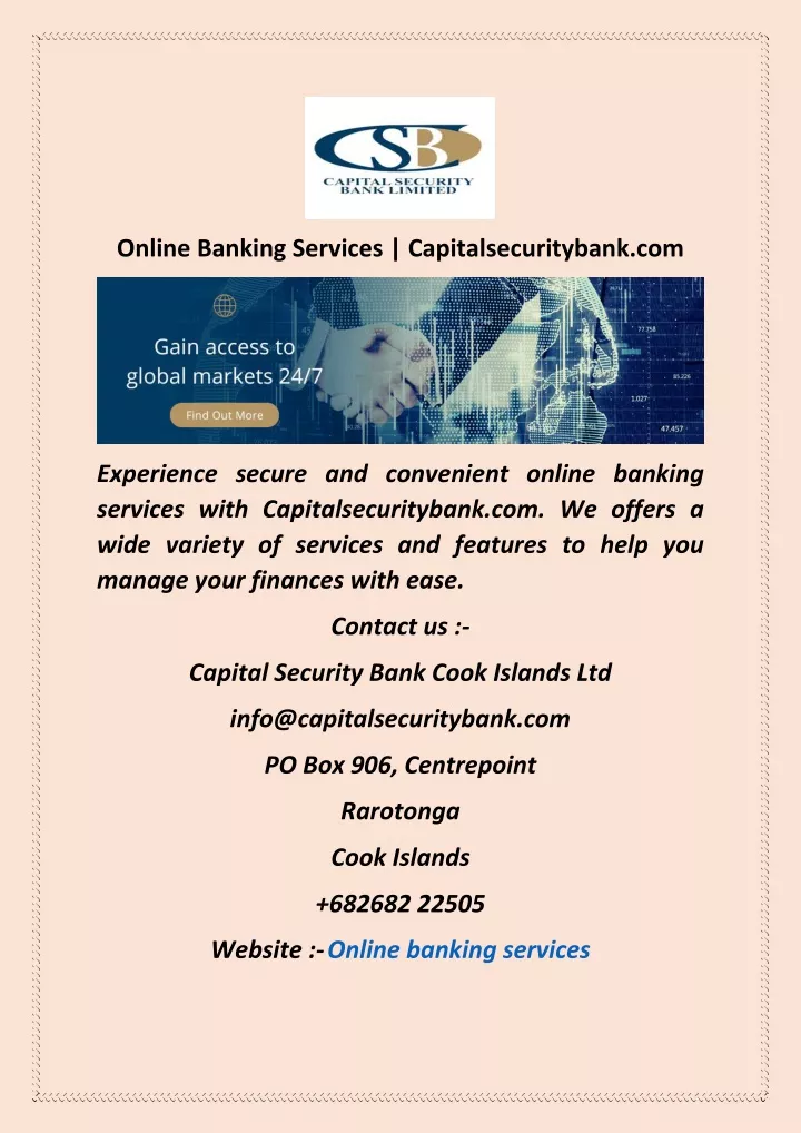 online banking services capitalsecuritybank com