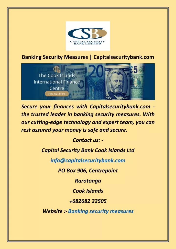 banking security measures capitalsecuritybank com