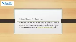 Medicinal Chemistry Fte | Chemdiv.com