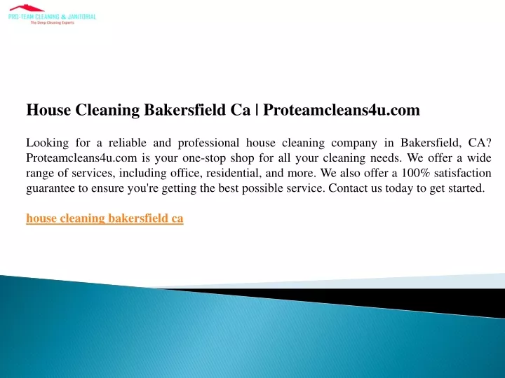 house cleaning bakersfield ca proteamcleans4u