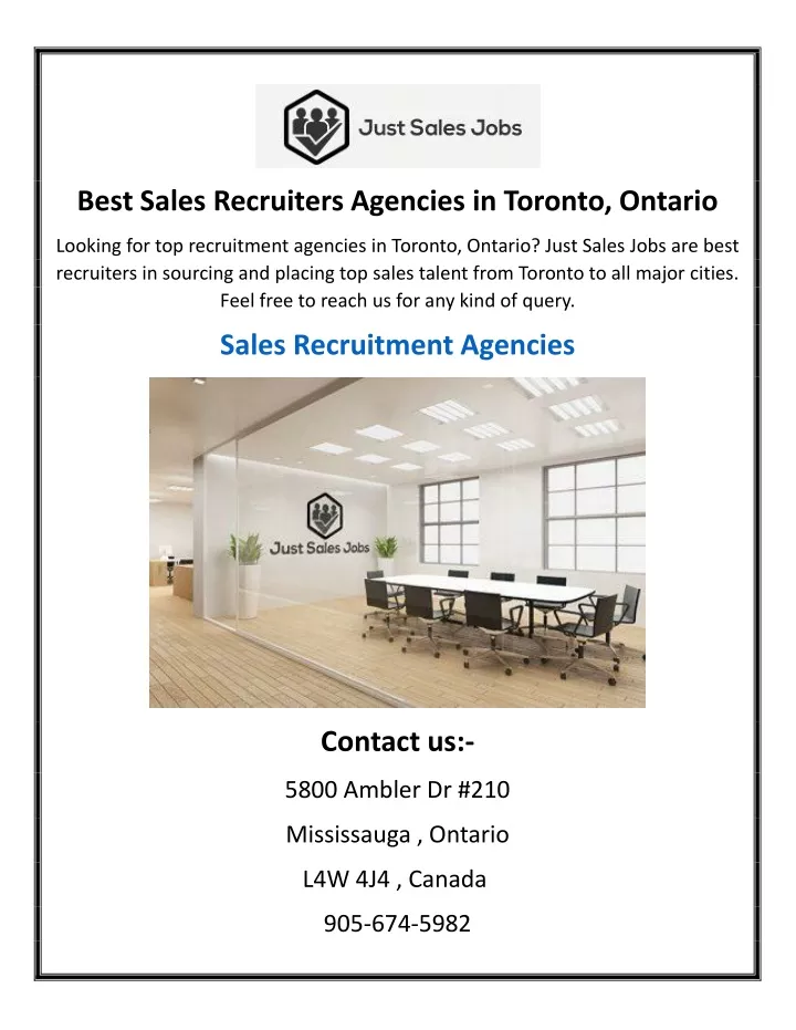 best sales recruiters agencies in toronto ontario