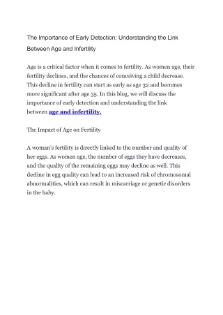 the importance of early detection understanding