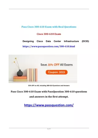 pass cisco 300 610 exam with real questions