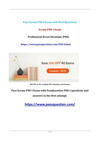 pass scrum psd i exam with real questions