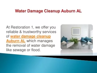 Water Damage Cleanup Auburn AL