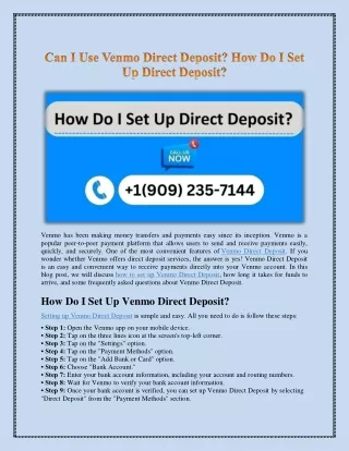 Venmo Direct Deposit