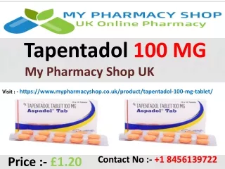 Buy Tapentadol 100 Mg Tablet in UK