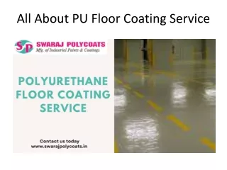 All About PU Floor Coating Service