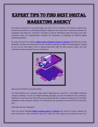 Expert Tips to Find Best Digital Marketing Agency