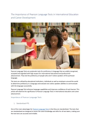 the importance of pearson language tests